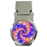 Colorful Psychedelic Spiral Fractal Money Clip Watch