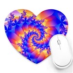 Colorful Psychedelic Spiral Fractal Heart Mousepad