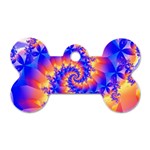 Colorful Psychedelic Spiral Fractal Dog Tag Bone (One Side)