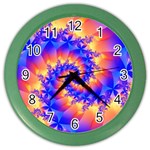 Colorful Psychedelic Spiral Fractal Color Wall Clock