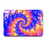 Colorful Psychedelic Spiral Fractal Small Doormat