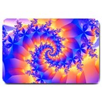 Colorful Psychedelic Spiral Fractal Large Doormat