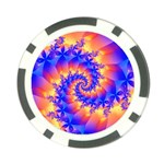 Colorful Psychedelic Spiral Fractal Poker Chip Card Guard