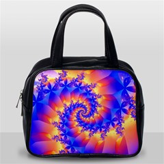 Colorful Psychedelic Spiral Fractal Classic Handbag (Two Sides) from ArtsNow.com Back