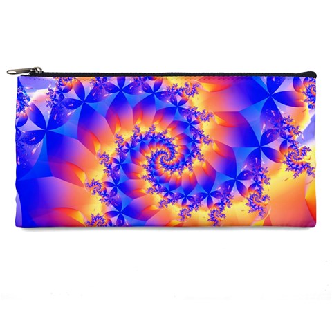 Colorful Psychedelic Spiral Fractal Pencil Case from ArtsNow.com Front