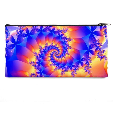 Colorful Psychedelic Spiral Fractal Pencil Case from ArtsNow.com Back