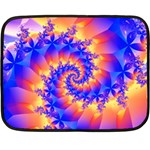 Colorful Psychedelic Spiral Fractal Double Sided Fleece Blanket (Mini)