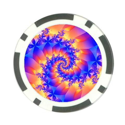 Colorful Psychedelic Spiral Fractal Poker Chip Card Guard (10 pack) from ArtsNow.com Front