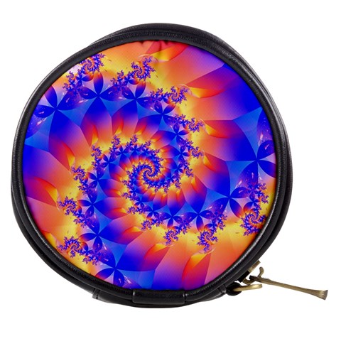 Colorful Psychedelic Spiral Fractal Mini Makeup Bag from ArtsNow.com Front