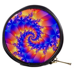 Colorful Psychedelic Spiral Fractal Mini Makeup Bag from ArtsNow.com Front