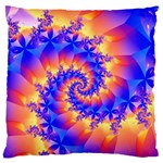 Colorful Psychedelic Spiral Fractal Large Flano Cushion Case (One Side)