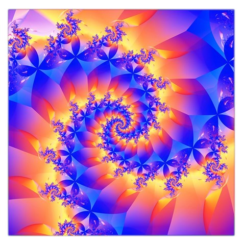 Colorful Psychedelic Spiral Fractal Large Satin Scarf (Square) from ArtsNow.com Front