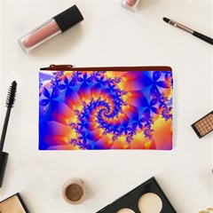 Colorful Psychedelic Spiral Fractal Cosmetic Bag (XS) from ArtsNow.com Front