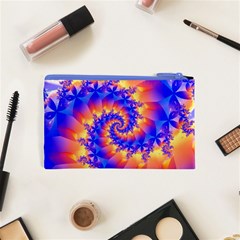 Colorful Psychedelic Spiral Fractal Cosmetic Bag (XS) from ArtsNow.com Back