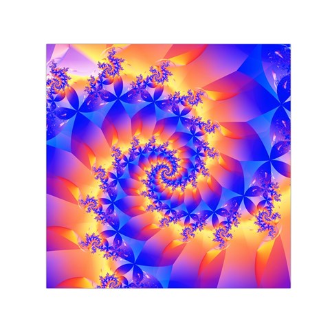 Colorful Psychedelic Spiral Fractal Small Satin Scarf (Square) from ArtsNow.com Front