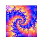 Colorful Psychedelic Spiral Fractal Small Satin Scarf (Square)