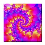 Colorful Psychedelic Spiral Fractal Tile Coaster