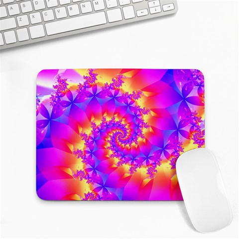 Colorful Psychedelic Spiral Fractal Small Mousepad from ArtsNow.com Front