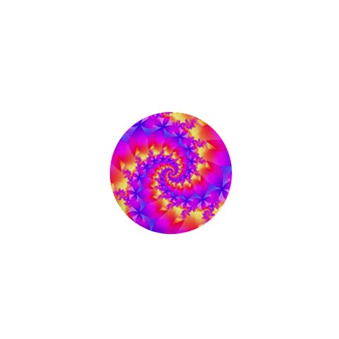 Colorful Psychedelic Spiral Fractal 1  Mini Button from ArtsNow.com Front