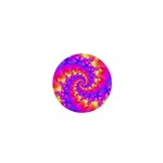 Colorful Psychedelic Spiral Fractal 1  Mini Button