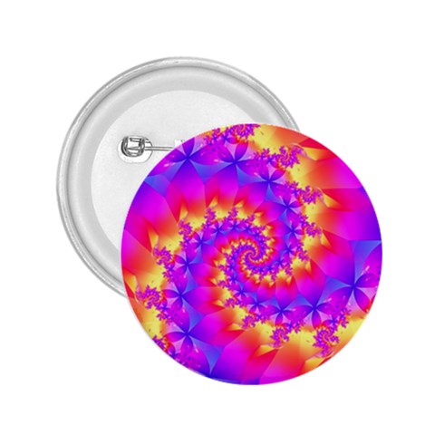 Colorful Psychedelic Spiral Fractal 2.25  Button from ArtsNow.com Front