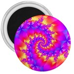 Colorful Psychedelic Spiral Fractal 3  Magnet