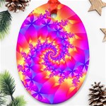 Colorful Psychedelic Spiral Fractal Ornament (Oval)