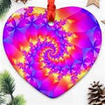 Colorful Psychedelic Spiral Fractal Ornament (Heart)