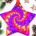 Colorful Psychedelic Spiral Fractal Ornament (Star)