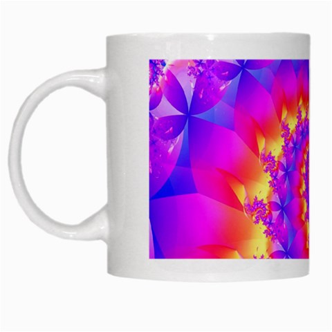 Colorful Psychedelic Spiral Fractal White Mug from ArtsNow.com Left