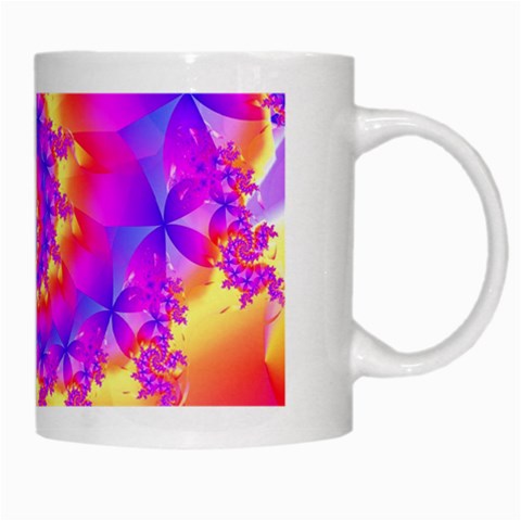 Colorful Psychedelic Spiral Fractal White Mug from ArtsNow.com Right