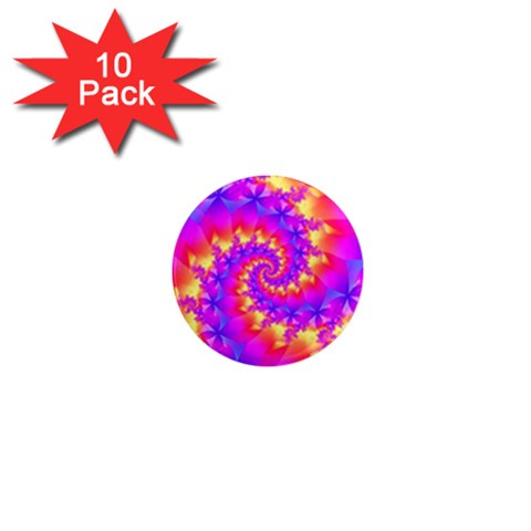 Colorful Psychedelic Spiral Fractal 1  Mini Magnet (10 pack)  from ArtsNow.com Front