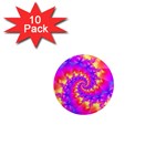 Colorful Psychedelic Spiral Fractal 1  Mini Magnet (10 pack) 