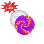 Colorful Psychedelic Spiral Fractal 1.75  Button (10 pack) 