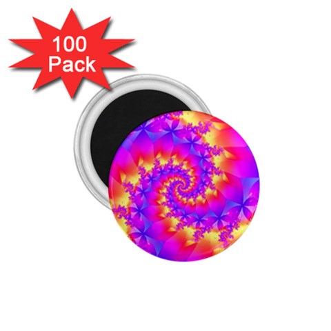 Colorful Psychedelic Spiral Fractal 1.75  Magnet (100 pack)  from ArtsNow.com Front