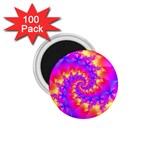 Colorful Psychedelic Spiral Fractal 1.75  Magnet (100 pack) 