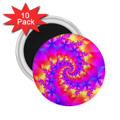 Colorful Psychedelic Spiral Fractal 2.25  Magnet (10 pack) from ArtsNow.com Front