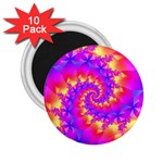 Colorful Psychedelic Spiral Fractal 2.25  Magnet (10 pack)