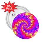 Colorful Psychedelic Spiral Fractal 2.25  Button (100 pack)