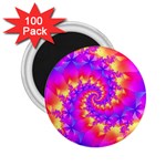 Colorful Psychedelic Spiral Fractal 2.25  Magnet (100 pack) 