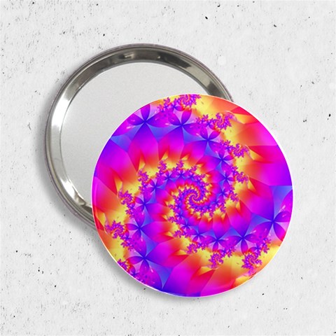 Colorful Psychedelic Spiral Fractal 2.25  Handbag Mirror from ArtsNow.com Front