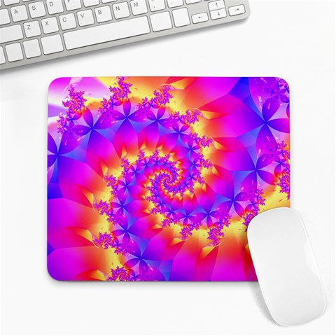 Colorful Psychedelic Spiral Fractal Large Mousepad from ArtsNow.com Front