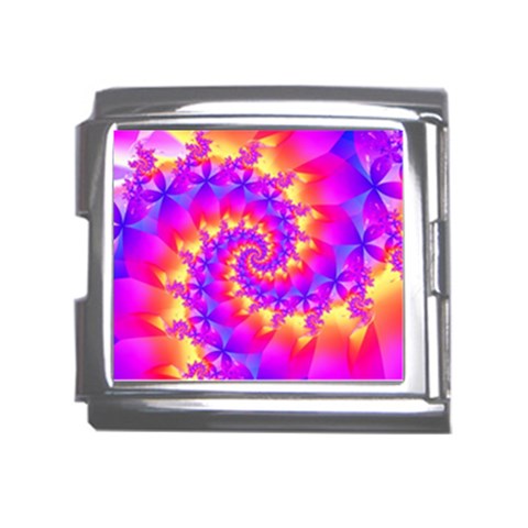 Colorful Psychedelic Spiral Fractal Mega Link Italian Charm (18mm) from ArtsNow.com Front