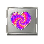 Colorful Psychedelic Spiral Fractal Mega Link Heart Italian Charm (18mm)