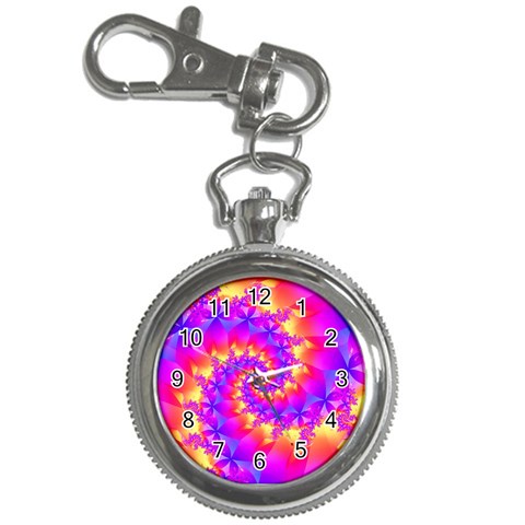 Colorful Psychedelic Spiral Fractal Key Chain Watch from ArtsNow.com Front