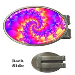 Colorful Psychedelic Spiral Fractal Money Clip (Oval)