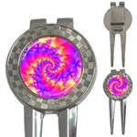 Colorful Psychedelic Spiral Fractal 3-in-1 Golf Divot