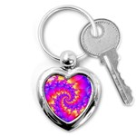 Colorful Psychedelic Spiral Fractal Key Chain (Heart)