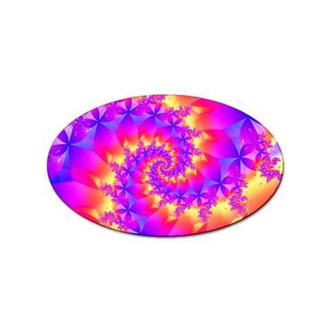 Colorful Psychedelic Spiral Fractal Sticker (Oval) from ArtsNow.com Front