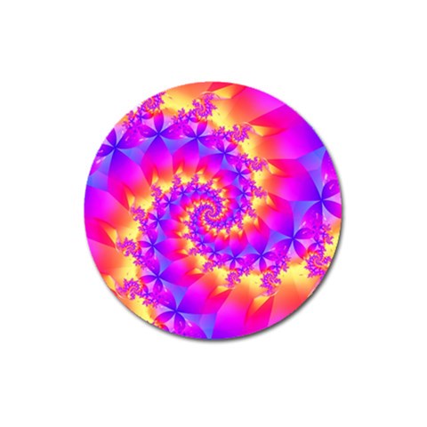 Colorful Psychedelic Spiral Fractal Magnet 3  (Round) from ArtsNow.com Front